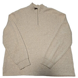 George Mens 1/4 Zip Sweater XL Light Beige